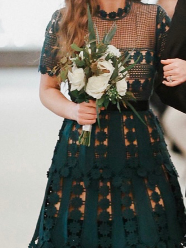 Self Portrait Green Lace Dress